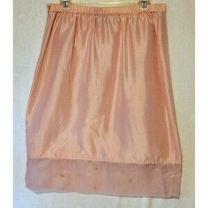 Terry Lewis Women's Sz L Pink Silk Beaded Pencil Skirt Knee Princess Barbie